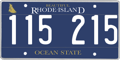 RI license plate 115215