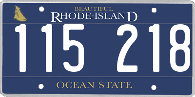 RI license plate 115218