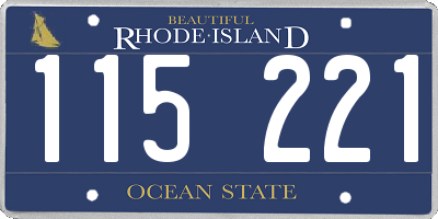RI license plate 115221