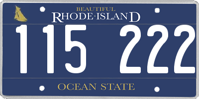 RI license plate 115222