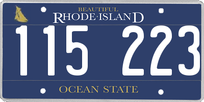RI license plate 115223