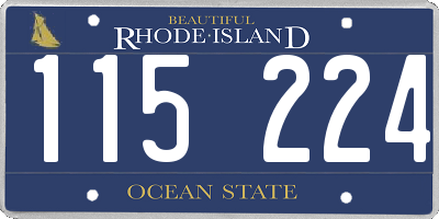 RI license plate 115224