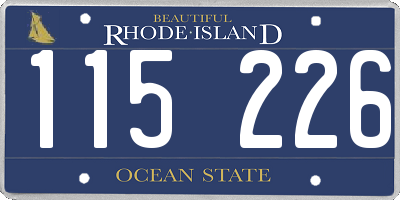 RI license plate 115226