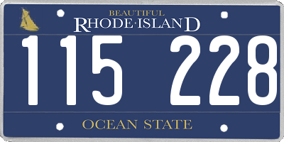RI license plate 115228