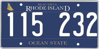RI license plate 115232