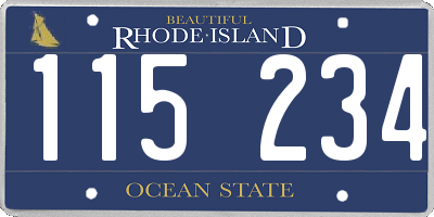 RI license plate 115234
