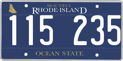 RI license plate 115235