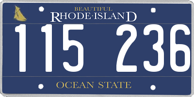 RI license plate 115236