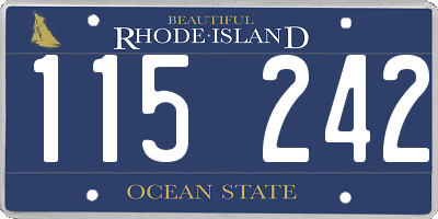 RI license plate 115242