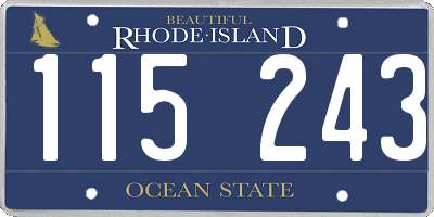 RI license plate 115243