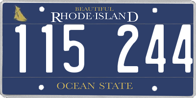 RI license plate 115244