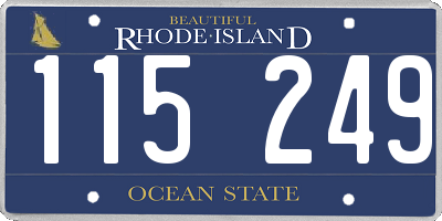 RI license plate 115249