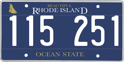 RI license plate 115251