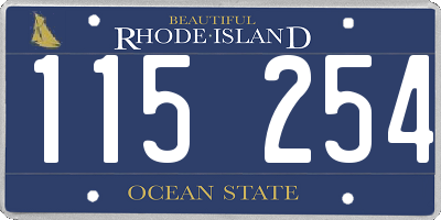RI license plate 115254