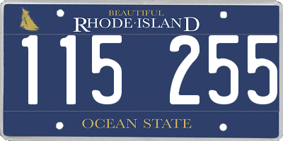 RI license plate 115255