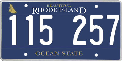 RI license plate 115257