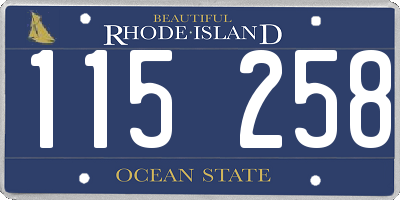 RI license plate 115258