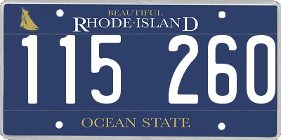 RI license plate 115260