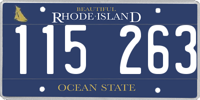 RI license plate 115263