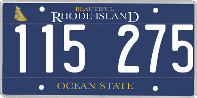 RI license plate 115275