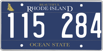 RI license plate 115284