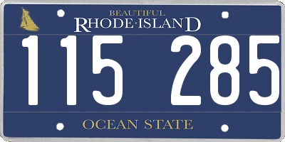 RI license plate 115285