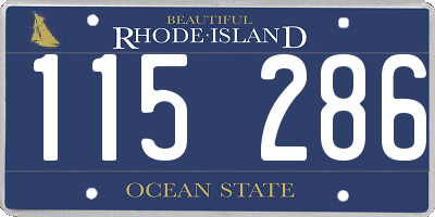 RI license plate 115286