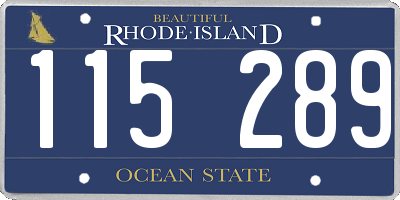 RI license plate 115289