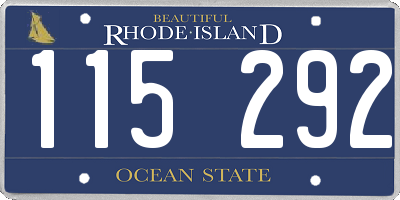 RI license plate 115292