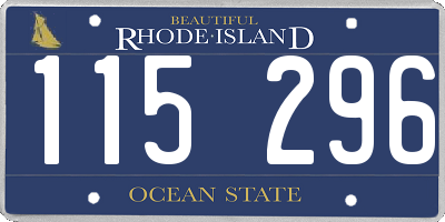 RI license plate 115296