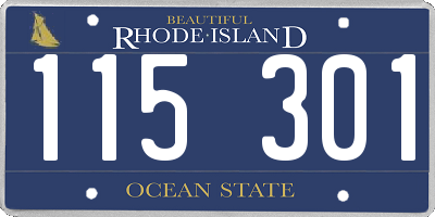 RI license plate 115301