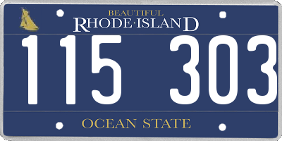 RI license plate 115303