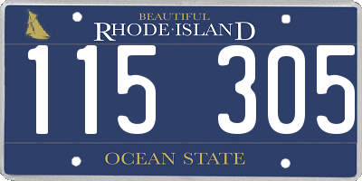 RI license plate 115305