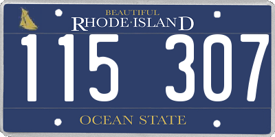 RI license plate 115307