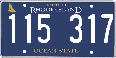 RI license plate 115317