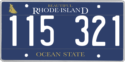 RI license plate 115321