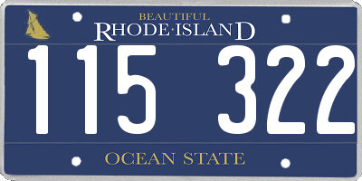 RI license plate 115322