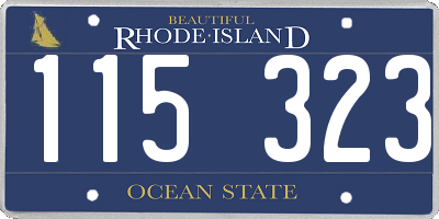 RI license plate 115323