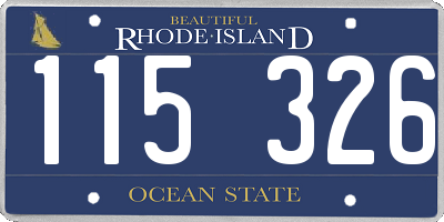 RI license plate 115326