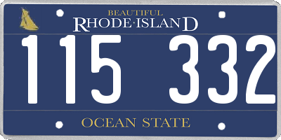 RI license plate 115332