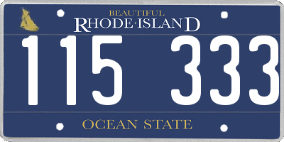 RI license plate 115333