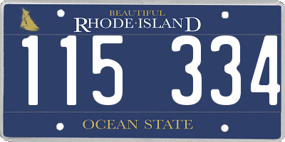 RI license plate 115334