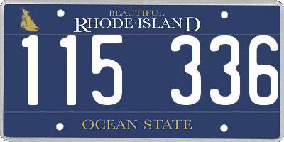RI license plate 115336