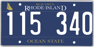 RI license plate 115340