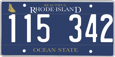 RI license plate 115342