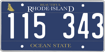 RI license plate 115343