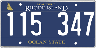 RI license plate 115347