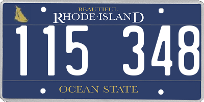 RI license plate 115348