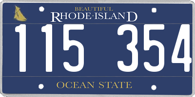 RI license plate 115354