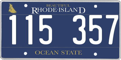 RI license plate 115357
